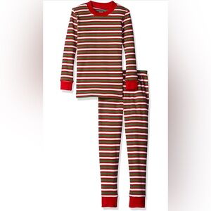 Sara’s Prints size 2T pajama set long sleeves Christmas red green stripes $28